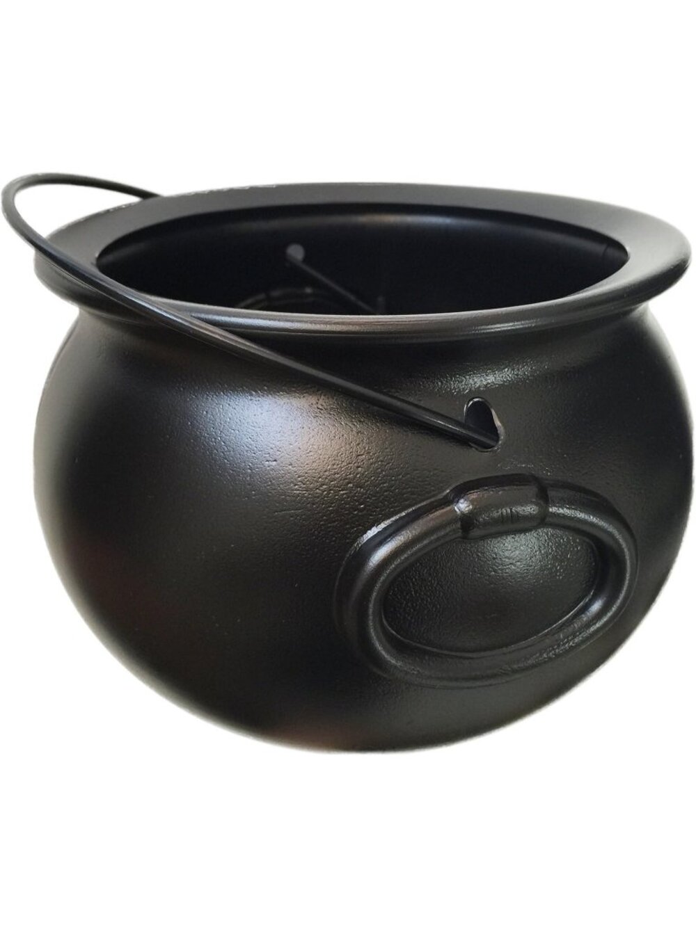 8" Black Halloween Cauldron Candy Bucket Trick or Treat Witch Party Bowl Decor